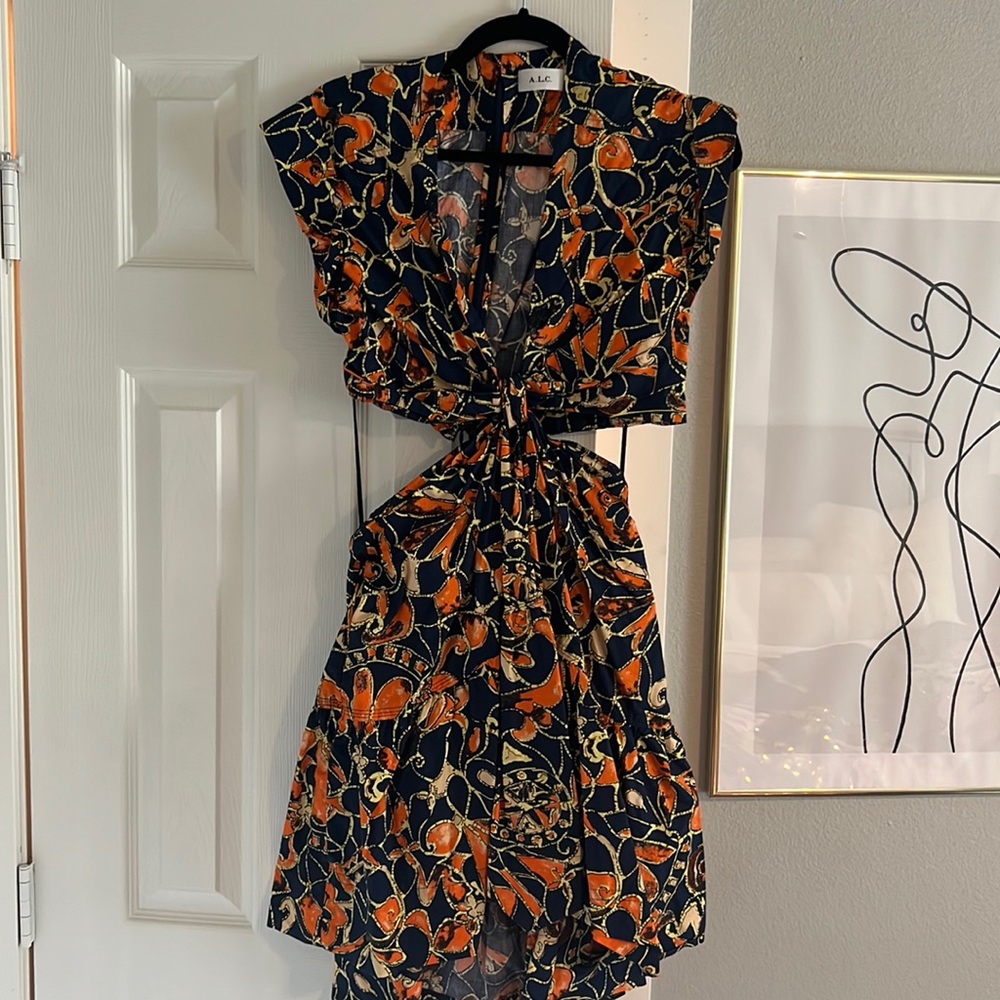 Multicolor mini dress open back